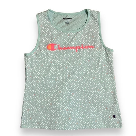 Champion Girls Light Blue Polka Dot Tank Size Large - Picture 1 of 4
